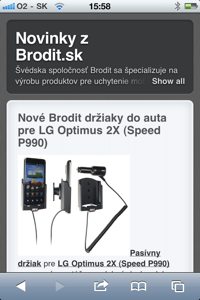 Správy Brodit na Apple iPhone
